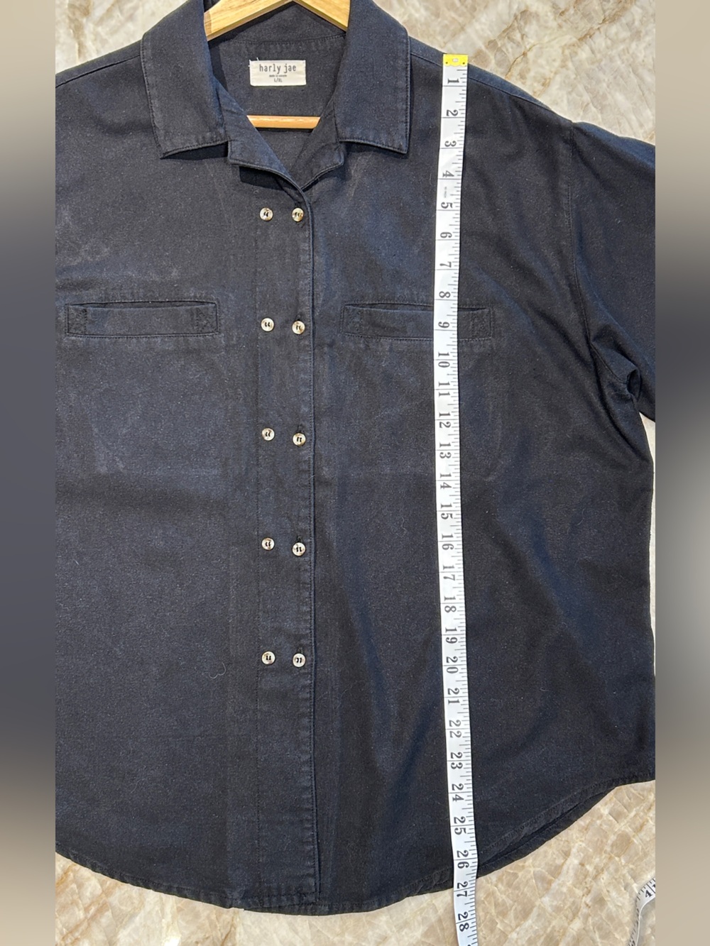 Harly Jae House Blouse L/XL Black 100% Raw Silk Canadian Designer 🇨🇦 - Picture 6 of 7